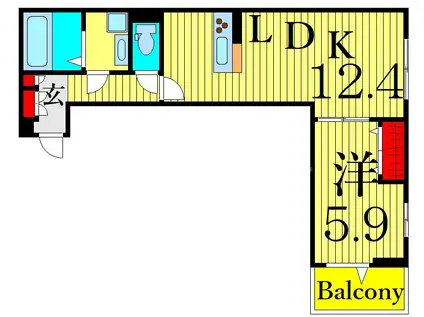セレスティア東四つ木I(1LDK/2階)の間取り写真