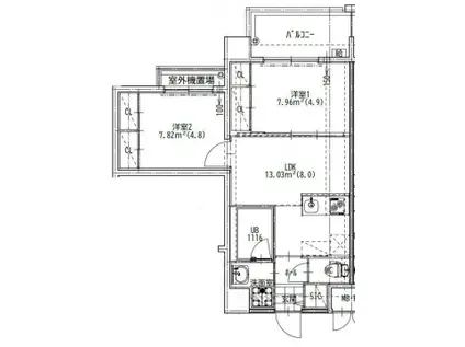 クインテットミナミフクオカ(2LDK/5階)の間取り写真