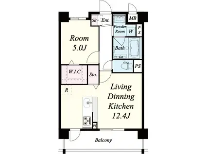 グランツ京都南(1LDK/2階)の間取り写真