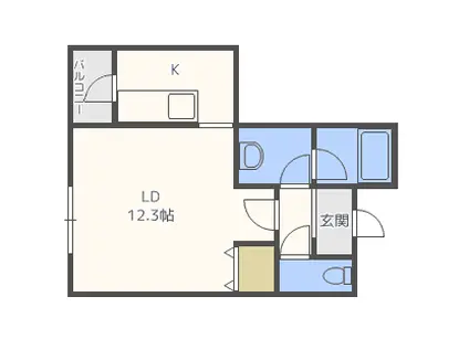 リースペース平岸A(1K/4階)の間取り写真