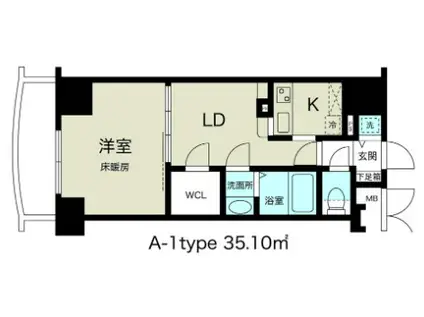 ノルデンタワー新大阪アネックスA棟(1LDK/15階)の間取り写真