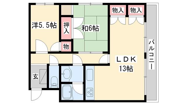 ビアンテじけまち(2LDK/3階)の間取り写真