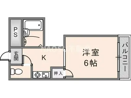 イーストマンションムラオ(1K/4階)の間取り写真