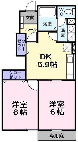 エトワール(2K/1階)の間取り写真