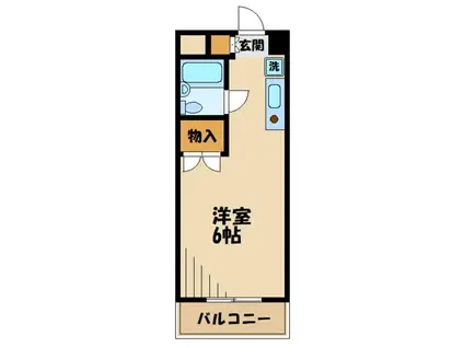 セシーズ新百合丘(ワンルーム/2階)の間取り写真