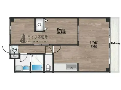 ディグナーデ(1LDK/4階)の間取り写真