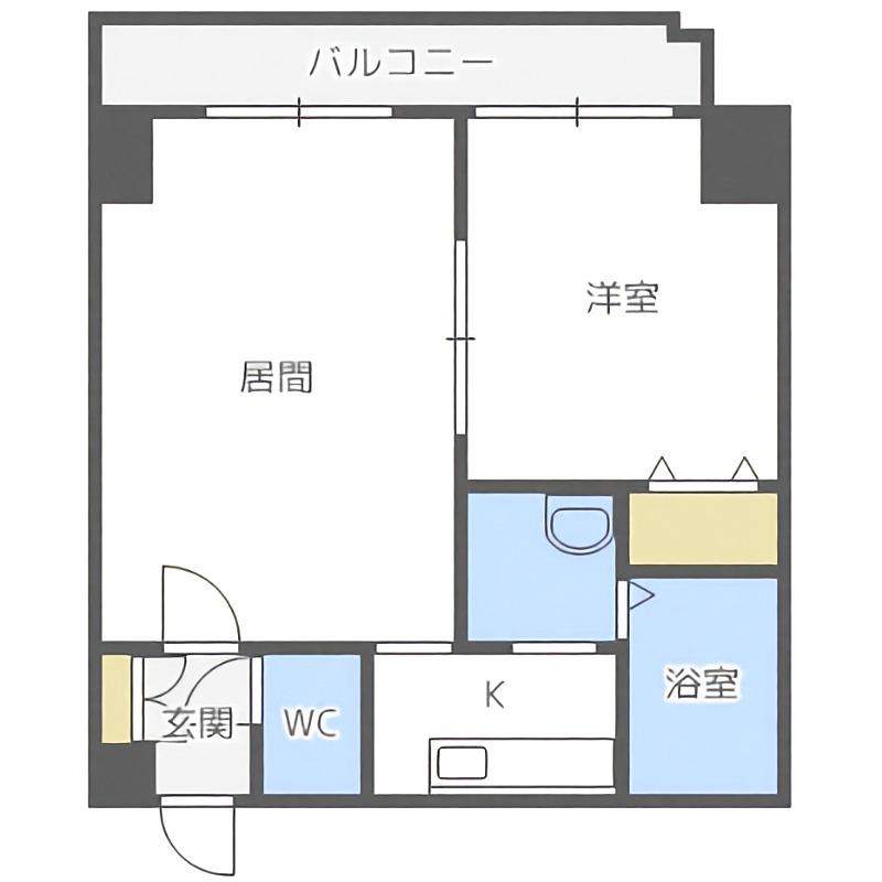 WILL DO南12条(1LDK/4階)の間取り写真