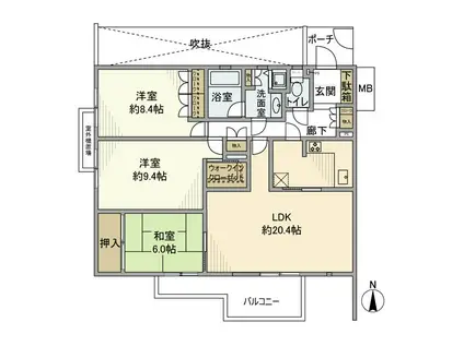 パーク・コート御影(3LDK/3階)の間取り写真