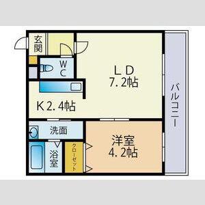 プランドール宮の沢(1LDK/1階)の間取り写真
