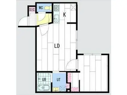 ラヴェーラ円山鳥居前(1LDK/4階)の間取り写真