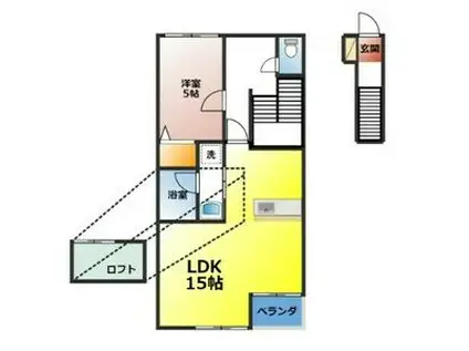 砂子の家(1LDK/2階)の間取り写真