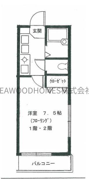 メーハン高谷(1K/1階)の間取り写真