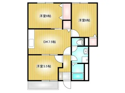 サンシャイン A棟(3DK/1階)の間取り写真