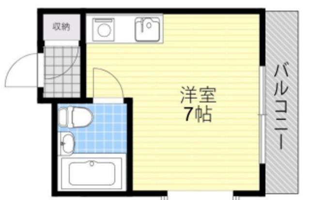 パセオ梅北(ワンルーム/2階)の間取り写真
