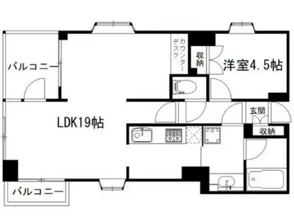 ドメス登戸弐番館(1LDK/4階)の間取り写真
