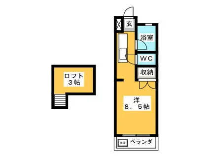 マスキャン黒野(ワンルーム/4階)の間取り写真