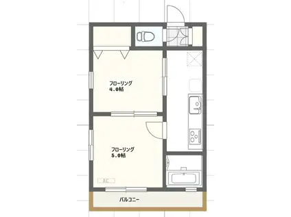 プラザロイヤル(2K/4階)の間取り写真