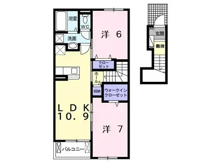 ベル・ウッド富津II(2LDK/2階)の間取り写真