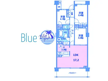 ブローテ大倉山(3LDK/4階)の間取り写真