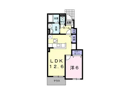 サンシャイン久世(1LDK/1階)の間取り写真