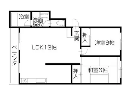 コーポ三木(2LDK/2階)の間取り写真