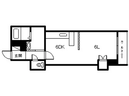 ニューフロンティア永山(1DK/2階)の間取り写真