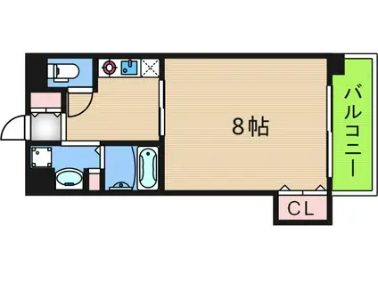 プレサンスフジ(1K/4階)の間取り写真