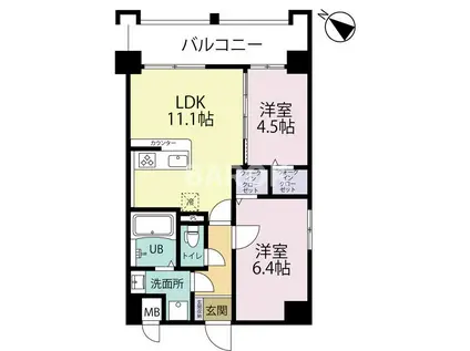 エルグランド吉塚(2LDK/7階)の間取り写真