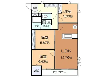 OSCAR BP(3LDK/3階)の間取り写真