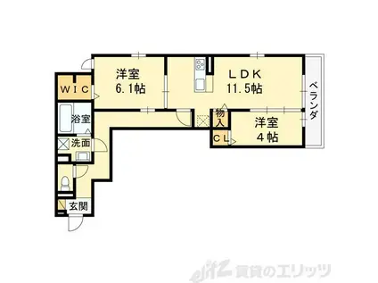 D-ROOM上新庄(2LDK/1階)の間取り写真
