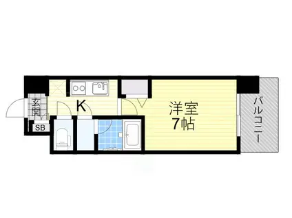 SPLENDIDE NAMBA3(1K/2階)の間取り写真