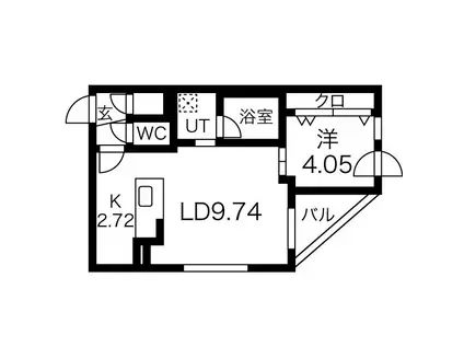 癒禅1.4(1LDK/2階)の間取り写真