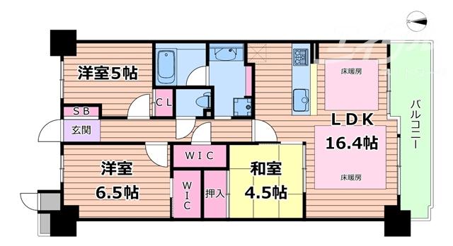 ミリカ・テラス2街区(3LDK/11階)の間取り写真