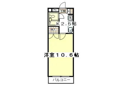 ハイラインマンション(1K/4階)の間取り写真
