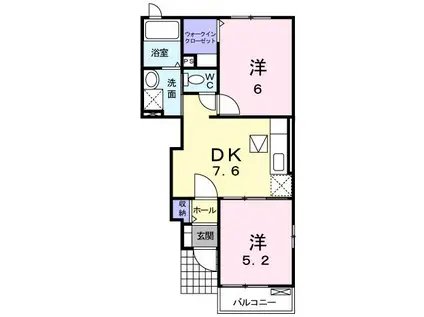 オウジハイツ(2DK/1階)の間取り写真