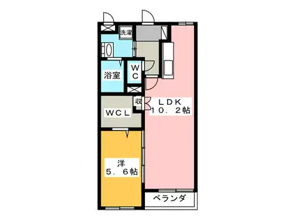 JOYタキザワ(1LDK/1階)の間取り写真