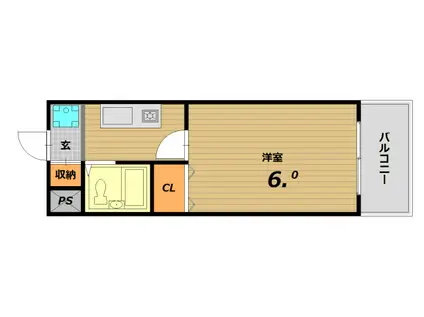 兵庫ハイツ(1K/1階)の間取り写真