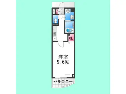 ピースフル平島(ワンルーム/1階)の間取り写真