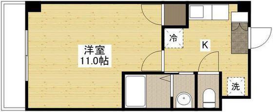 ネッサンスK(1K/3階)の間取り写真