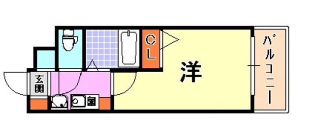 エステムコート三宮山手IIソアーレ(1K/15階)の間取り写真