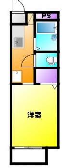 パークハウス(1K/2階)の間取り写真