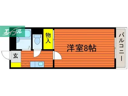 ミラドール今II(1K/3階)の間取り写真