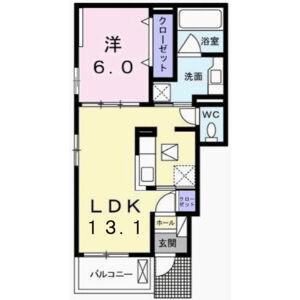 パティオ・プリマベラ(1LDK/1階)の間取り写真