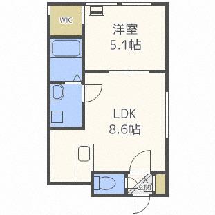 EFFICIENT N19(1LDK/1階)の間取り写真