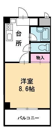 メイプル梨木(1K/3階)の間取り写真