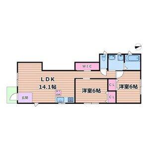 西宮市山口町上山口2丁目貸戸建(2LDK/1階)の間取り写真