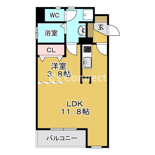 レムナント晩翠(1LDK/2階)の間取り写真
