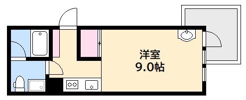 リバティ三篠(ワンルーム/4階)の間取り写真