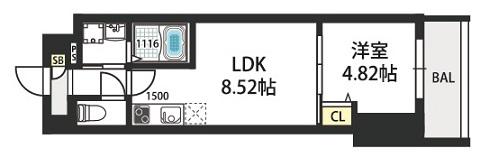 LUCK FIELD(1LDK/2階)の間取り写真