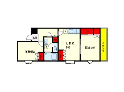 RSメゾン四季(2LDK/1階)の間取り写真